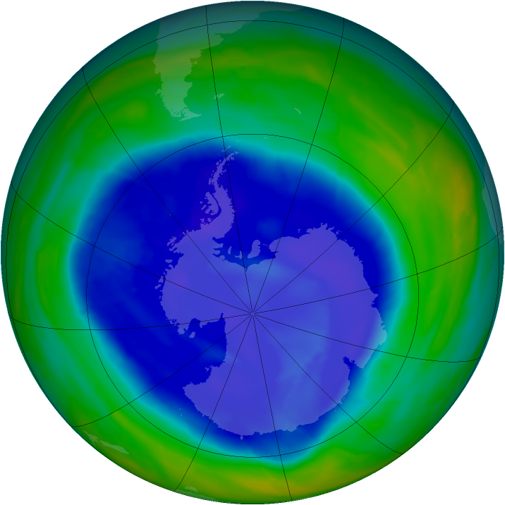 Antarctic ozone map for 09 September 2008